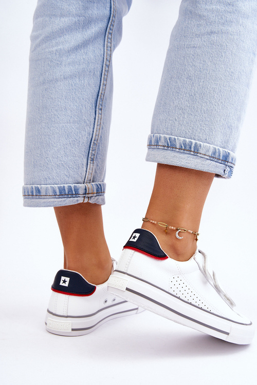 Damskie Tenisówki Na Rzepy Big Star LL274A207 Białe