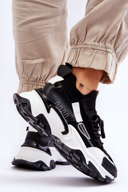 Damskie Sneakersy Skarpetkowe Wsuwane Czarne Keaton