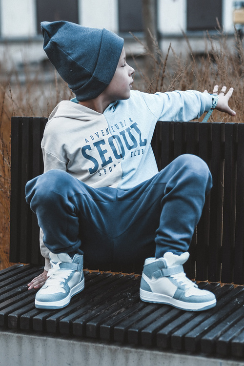 Dziecięce Buty Sportowe Jeansowe Biało-Niebieskie Milara