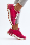 Sneakersy Damskie Skórzane Big Star NN274961 Fuksja