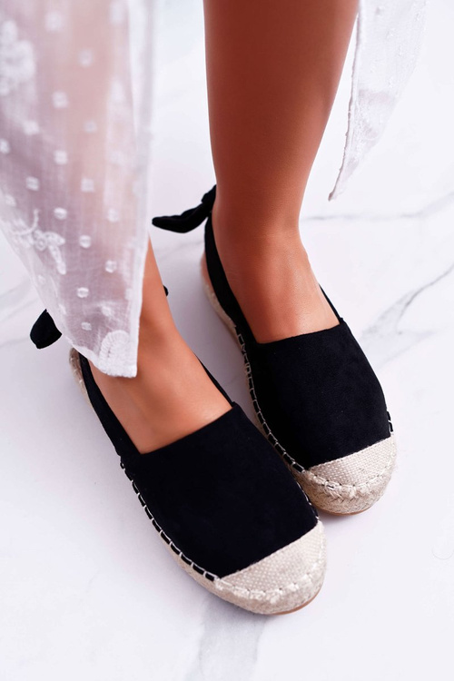 Espadryle Damskie Tenisówki Czarne Moriente