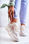 Damskie Sneakersy Buty Sportowe Z Siateczką Beżowe Sallis