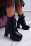 Damskie Wysokie Botki Czarne Grunge Midow