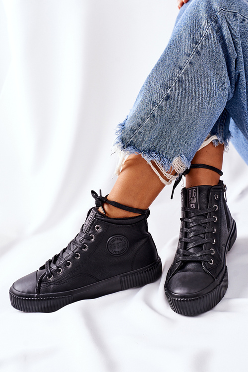 Wysokie Ocieplane Trampki Big Star II274157 Czarne