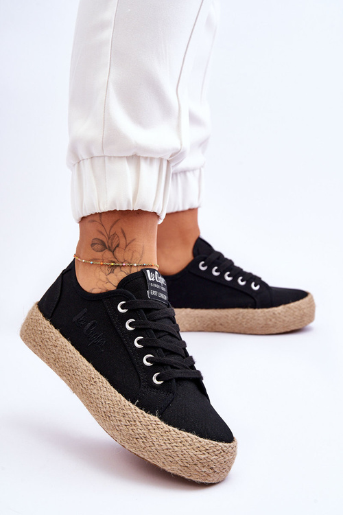 Modne Trampki Z Plecionką Lee Cooper LCW-23-31-1797L Czarne