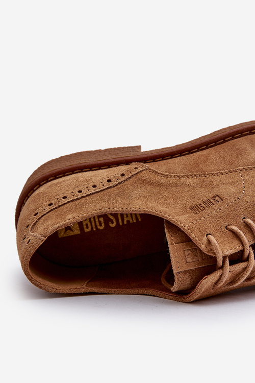 Zamszowe Męskie Półbuty Big Star NN174213 Camel