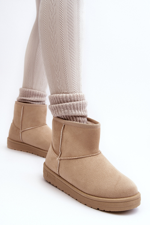 Damskie Śniegowce Ocieplane Futerkiem Beżowe Big Star MM274160