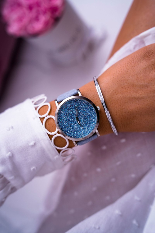 Damski Zegarek Ernest z Brokatem Błękitny Tiguan