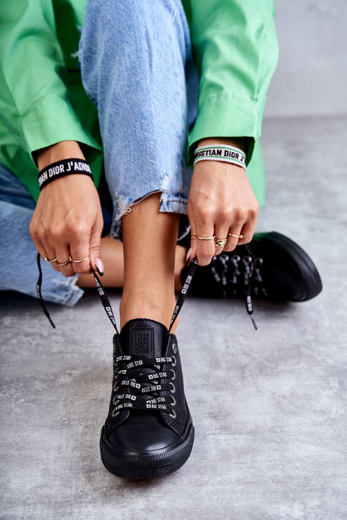 Damskie Skórzane Trampki Big Star KK274106 Czarne