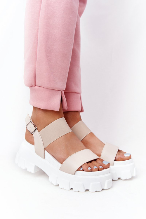 Sandały Na Platformie Beżowe Vagabond