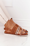 Damskie Zamszowe Sandały Camel Asturia