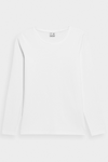 Gładka Koszulka Z Długim Rękawem Longsleeve 4F 4FWMM00TLONF376-10S Biała