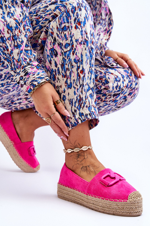 Damskie Klasyczne Espadryle Na Platformie Fuksja Maurine