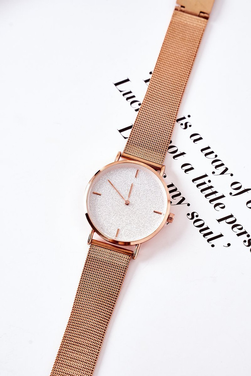 Zegarek Z Brokatową Tarczą Michael John Różowe Złoto