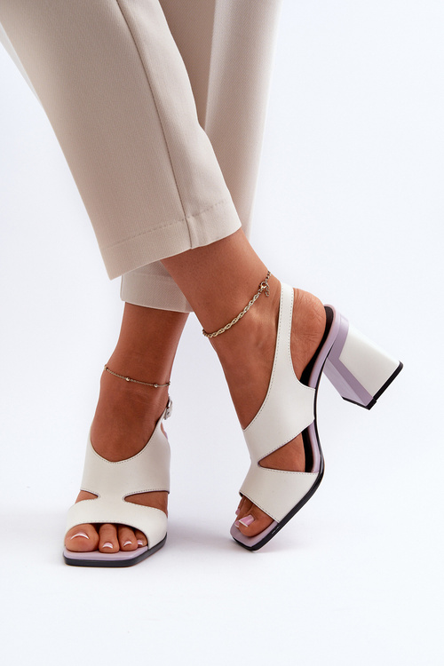 Sandały Damskie Na Słupku Białe D&A MR38-153