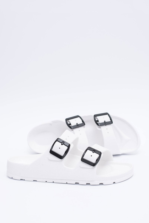 Klapki Damskie Lekkie Ogrodowe Białe