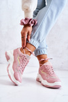Damskie Błyszczące Masywne Sneakersy Różowe Canadia