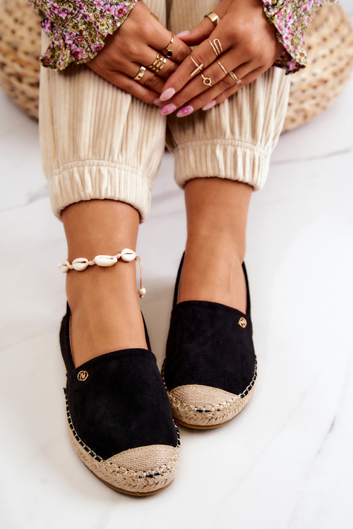 Damskie Zamszowe Espadryle Czarne Joaquin