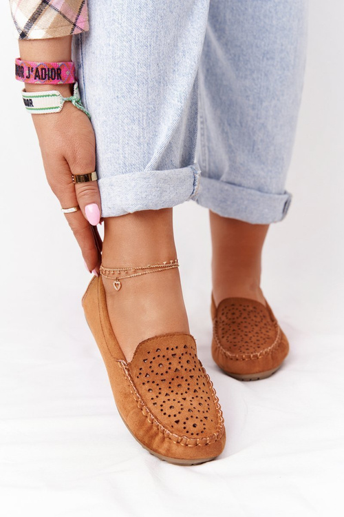 Damskie Zamszowe Mokasyny Camel Molly