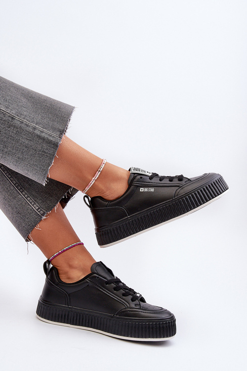 Sneakersy Damskie Na Platformie Big Star NN274255 Czarne