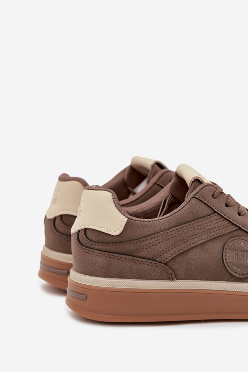 Sneakersy Męskie Niskie Big Star SS174020 HI-POLY SYSTEM Ciemnobeżowe