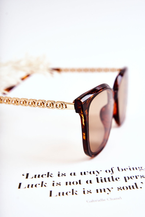 Damskie Okulary Przeciwsłoneczne Marmurkowe V130035 Brązowe