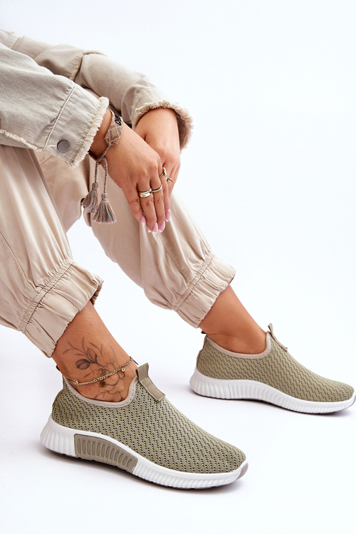 Klasyczne Wsuwane Buty Sportowe Zielone Frankie