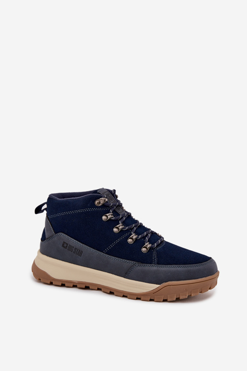 Zamszowe Buty Trekkingowe Męskie Big Star SS174264 Granatowe