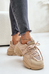 Sneakersy Damskie Na Masywnej Podeszwie Beżowe Amoserna