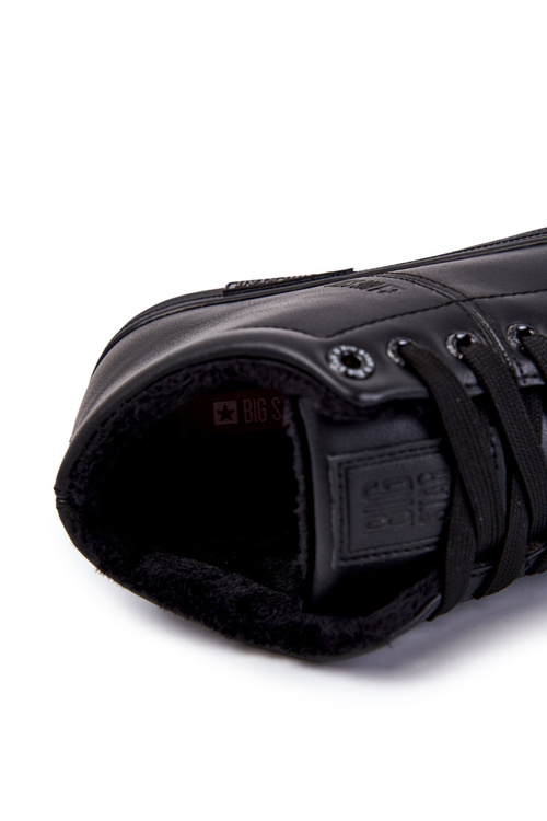 Męskie Klasyczne Skórzane Trampki Big Star KK174348 Czarne