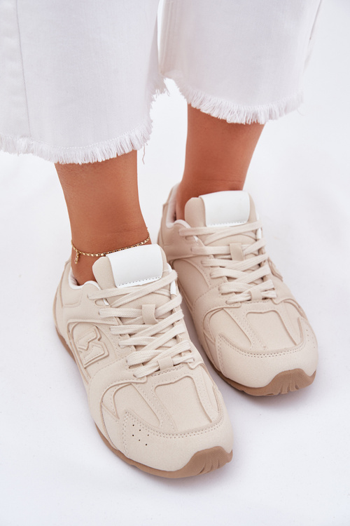 Buty Sportowe Damskie Z Eko Zamszu Beżowe Dorella