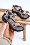 Dziecięce Sandałki Lee Cooper LCW-23-34-1681 Szaro-Różowe