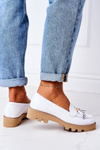 Skórzane Mokasyny Lewski Shoes 3053 Białe