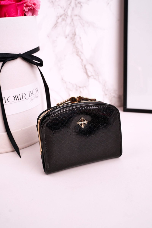 Mały Portfel Podkówka Zapinany Na Bigiel MILANO Ciemno Szary