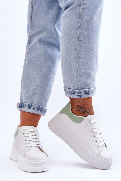 Damskie Klasyczne Buty Sportowe Biało-Zielone Night Trip