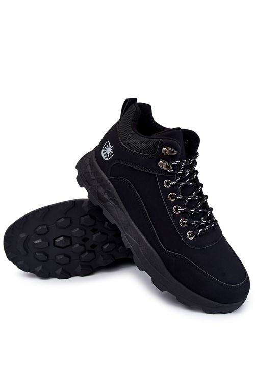 Męskie Ocieplane Buty Trekkingowe Trapery Czarne Otto