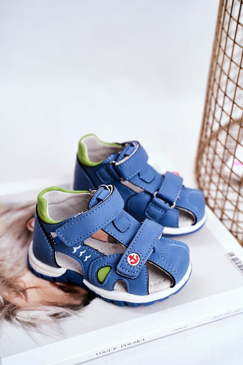 Sandały Dziecięce na Rzepy Niebieskie Nubira