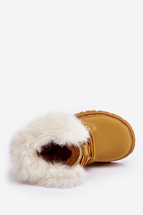 Dziecięce Trapery Botki Na Suwak z Futerkiem Camel Gerande