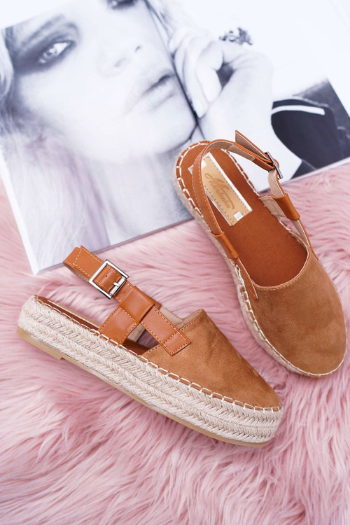 Espadryle Damskie Zamszowe Na Platformie Camel Parteno
