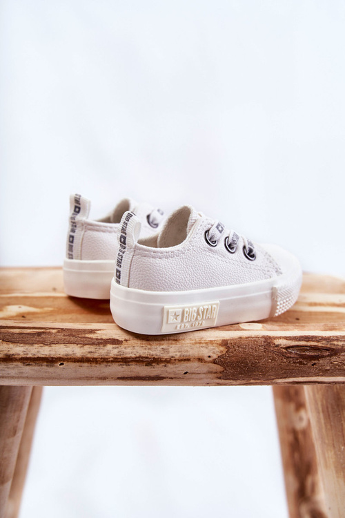 Dziecięce Skórzane Trampki BIG STAR KK374058 Białe