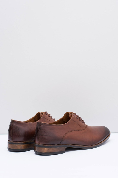 Półbuty Męskie Bednarek Skórzane Wizytowe Brązowe Clark