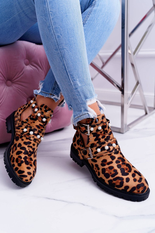 Panterkowe Botki z Wycięciami Cadenza