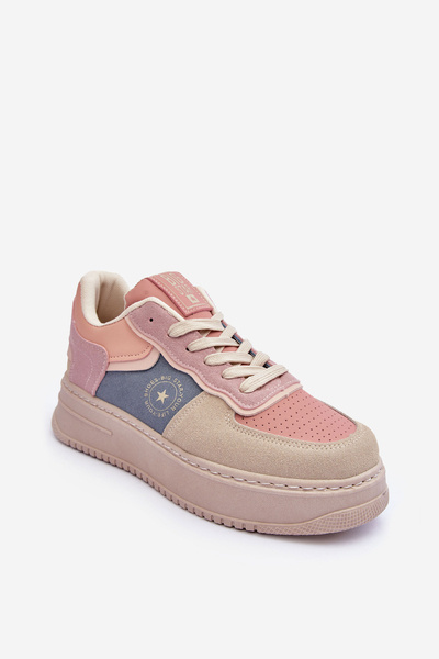 Buty Sportowe Damskie Big Star MM274233 Różowo-Beżowe