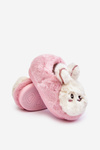 Futrzane Kapcie Dziecięce Z Króliczkiem Różowe Apolanie