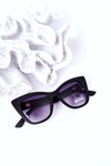 Matowe Okulary Przeciwsłoneczne Cat Eye Czarne Ombre