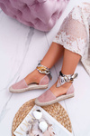 Espadryle Damskie Wiązane Wstążką Różowe Mila