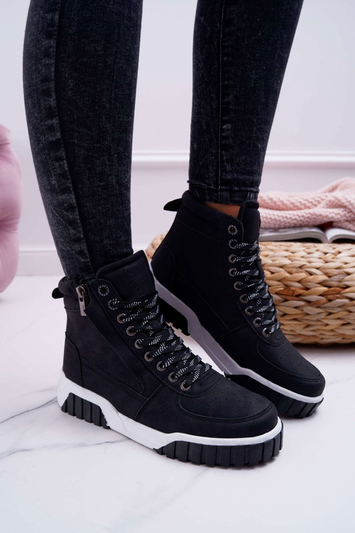 Damskie Sportowe Obuwie Big Star Wysokie Czarne EE274221