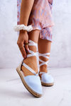 Damskie Wiązane Espadryle Big Star JJ274863 Niebieskie
