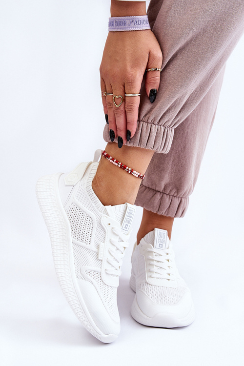 Damskie Wygodne Sneakersy Memory Foam System Big Star LL274415 Białe