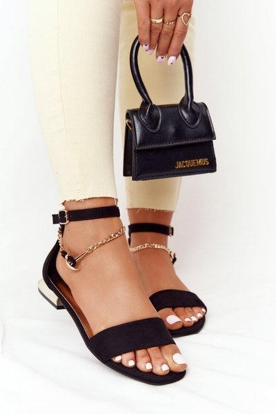 Sandały Na Złotym Obcasie Vinceza 21-17119 Czarne